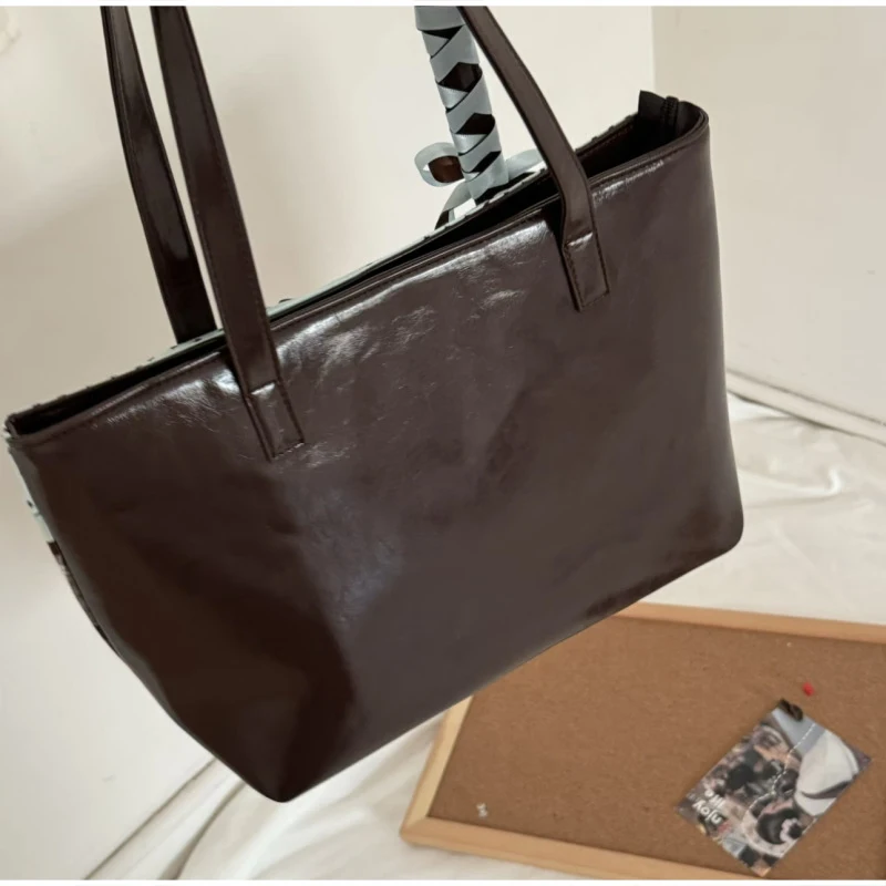Borsa Tote con Stampa a Pois e Pizzo in Stile Coreano, Borsa a Spalla Y2K Carina, Borsa Casual da Pendolare - immagine 4