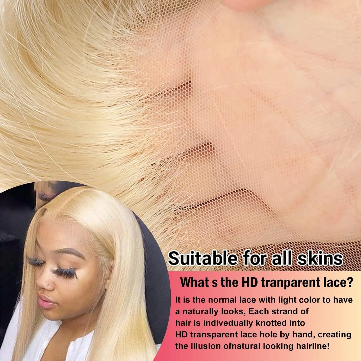20 Inch 200 Density Lace Frontal Wig HD Transparent 613 Blonde Straight 13x4 Lace Front Human Hair Wigs For Halloween Women Hair
