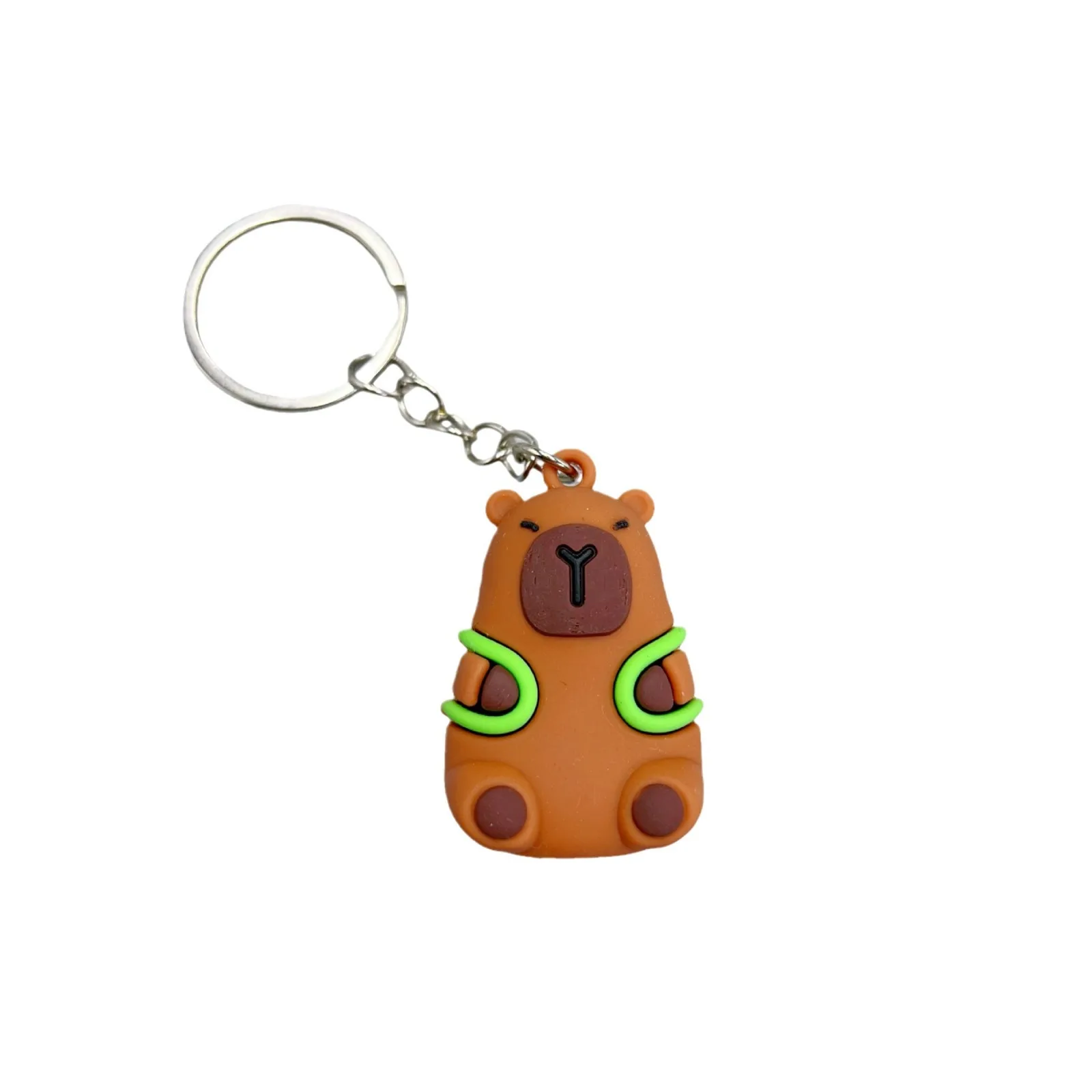 Mini Capybara Keychain Soft Rubber Cute Ugly Animal Bag Charm Backpack Purse Accessories Gift