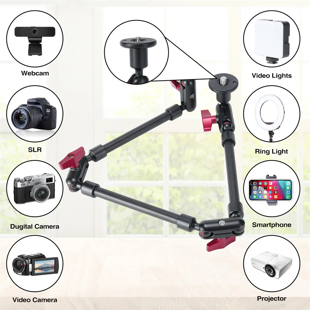 스마트 폰 캠코더 액션 카메라 Gopro 클램프 마운트 태블릿 웹캠 스튜디오 키트 용 슈퍼 클립 브래킷이있는 새로운 카메라 매직 암