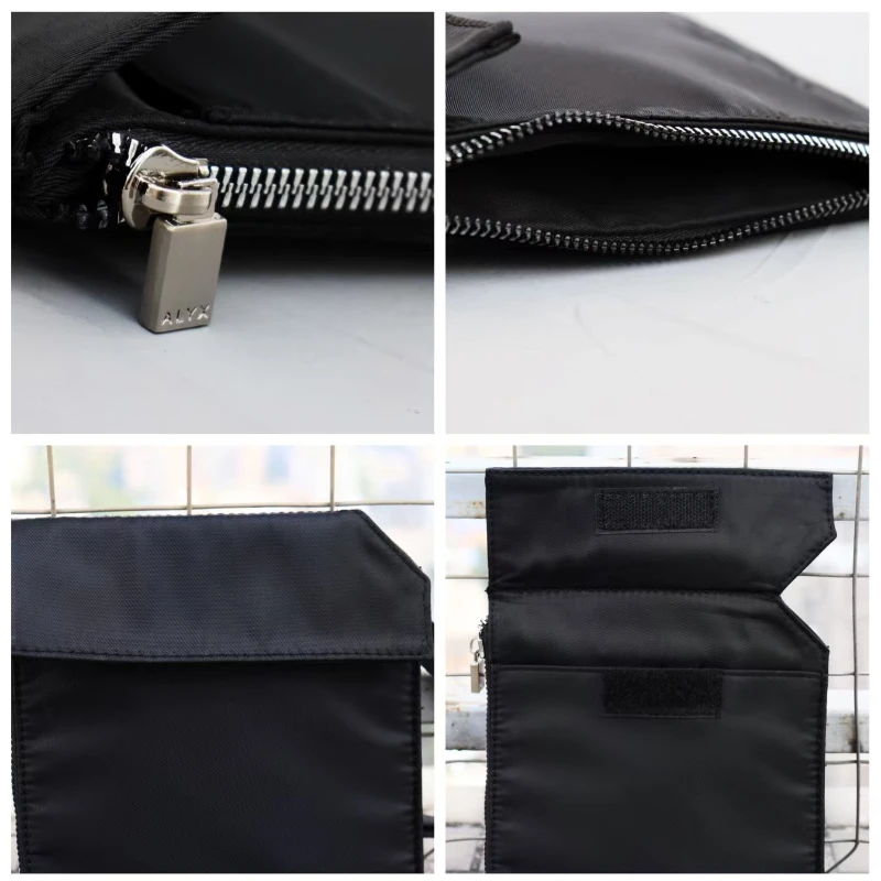 High quality 1017 ALYX 9SM embroidered letter nylon canvas men's single shoulder black crossbody bag fashion phone bag