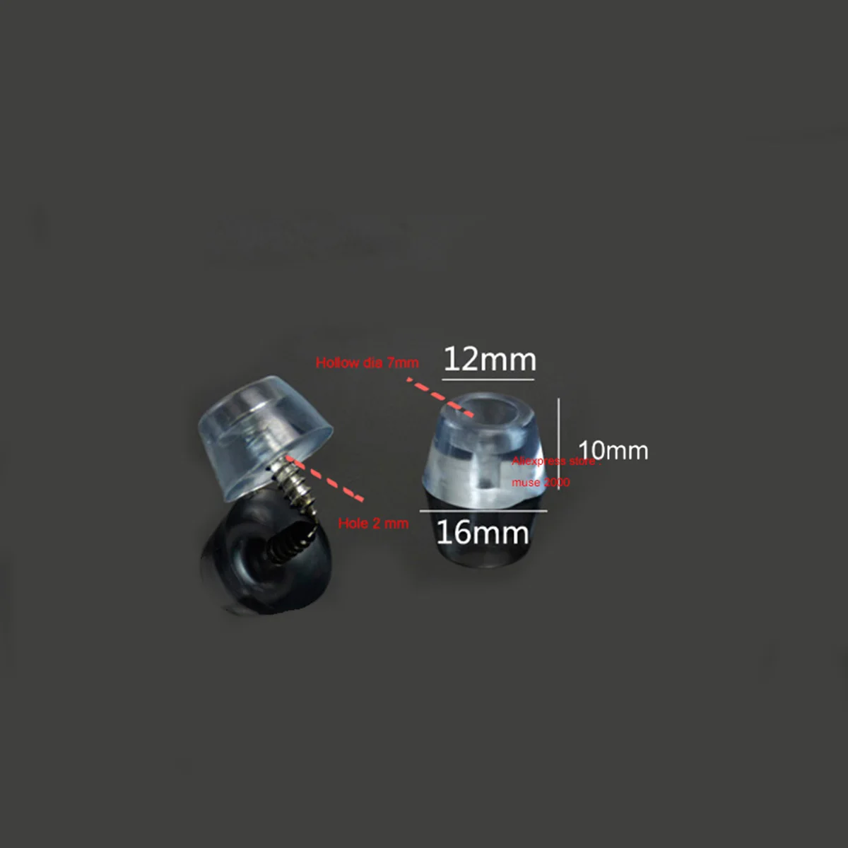 16x12 height 10mm clear Cupboard feet pad furniture leg cone PVC soft floor spacer washer base damper noise proof scratch proof