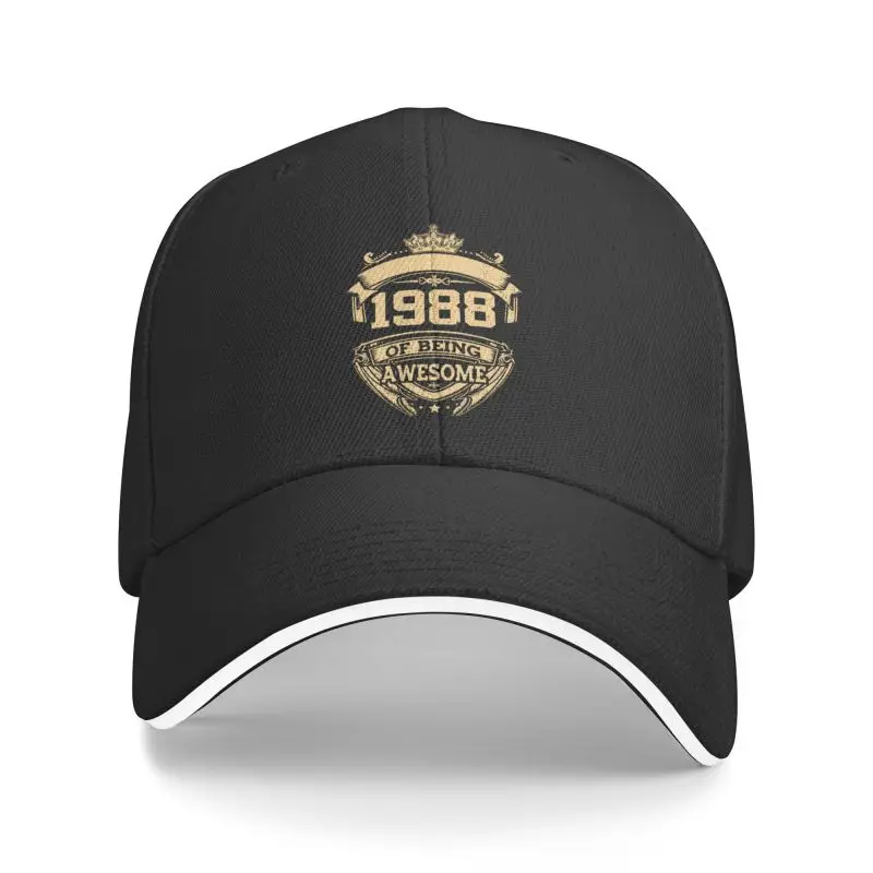 

Custom 1988 Years Of Being Awesome Birthday Baseball Cap Sun Protection Women Men's Adjustable Dad Hat Spring