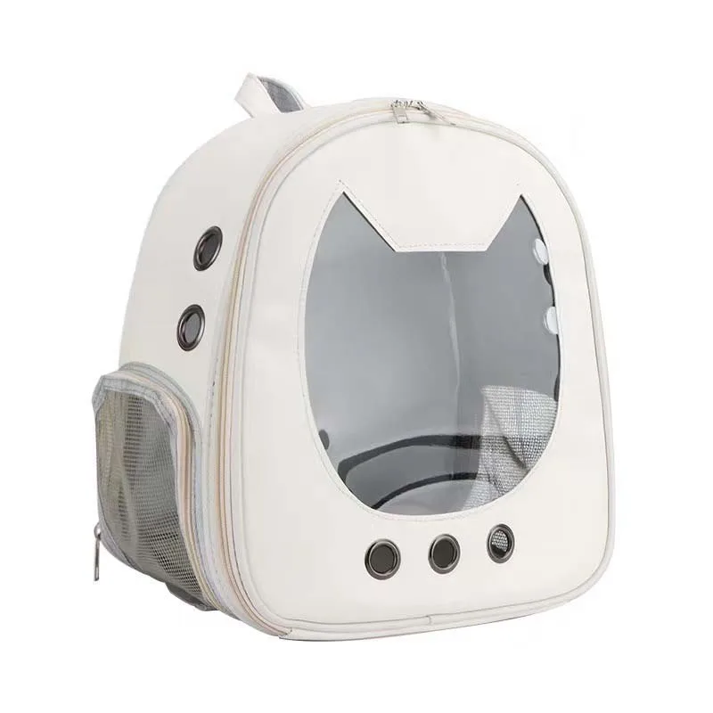 Cat Carrier Bag PU Portable Travel Outdoor Backpack for Cat Small Dogs Transparent Breathable Carrying Shoulder Bag pet carrier backpack pet bag pet carrier bag Pet Supplies