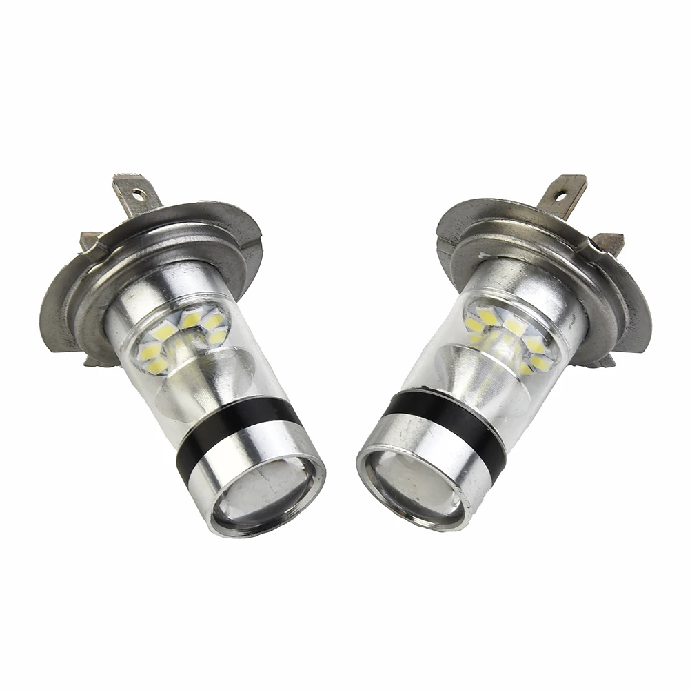 

2Pcs H7 LED Headlight Conversion Kit Bulbs High Low Beam 100W 6000K Super White Daytime Running Driving Fog Light Lamp