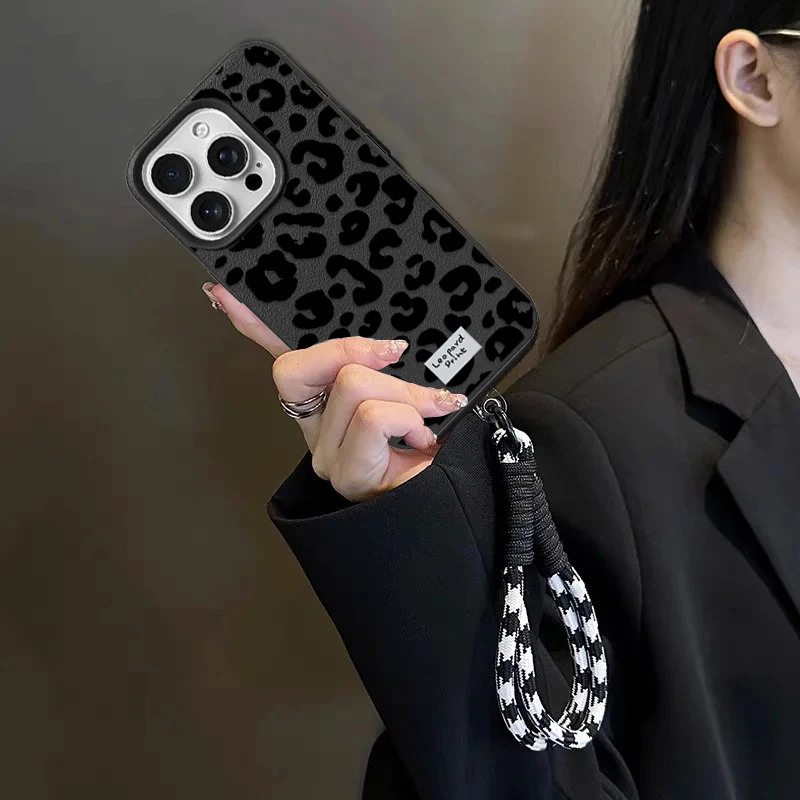 Leopard Print Lanyard Phone Case