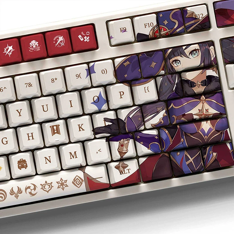Mona Theme Keycap Set | Genshin Impact Series Pbt Keycaps 108 Keys Set