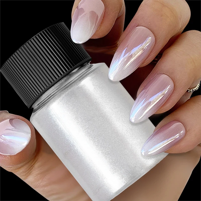 Nail powder 1 Bottle Pearl Mirror Nail Glitter Powder Rubbing Dust Pigment Chrome Gradient Nail Art Decorations