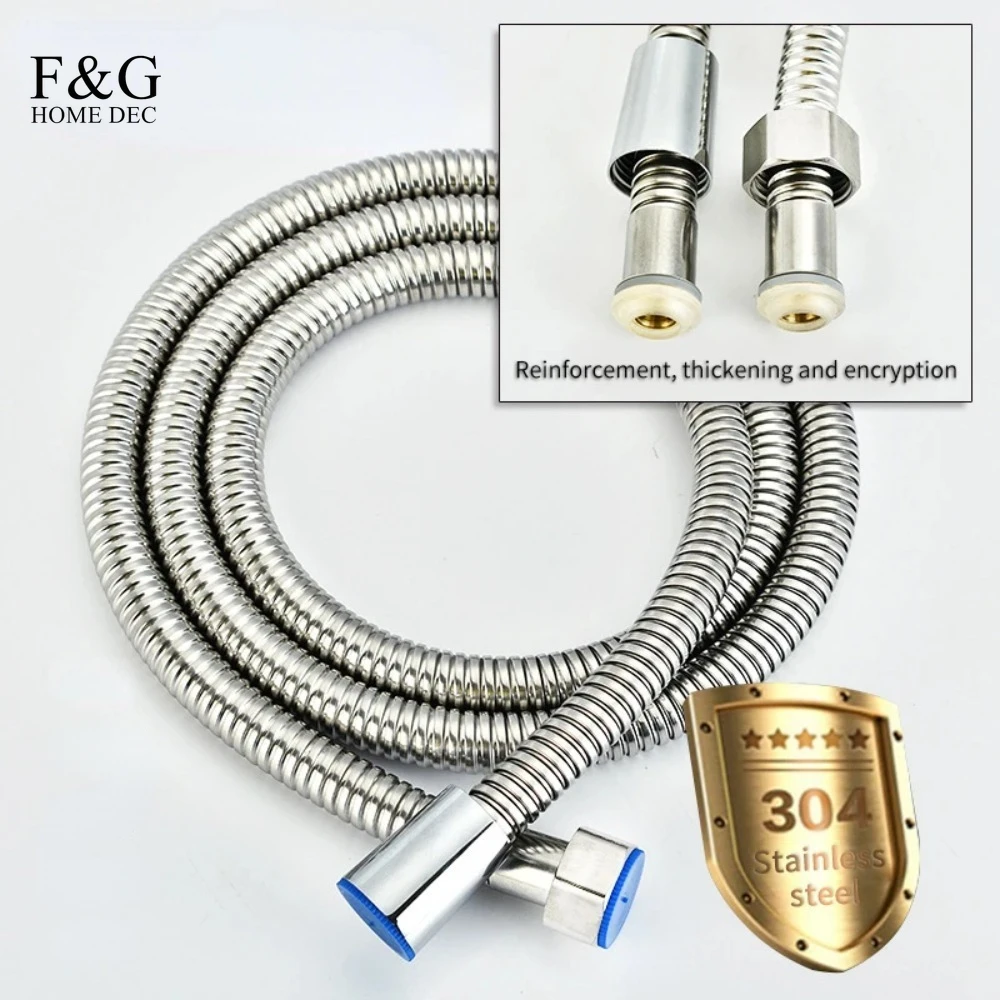 1.5M Gold Black SUS 304 Flexible Shower Hose Long Bathroom Shower Water Hose Extension Plumbing Pipe Pulling Tube Bath Accessory