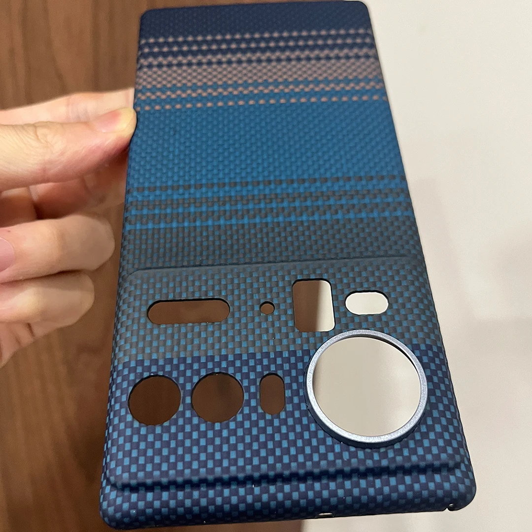 マグネット式アラミドカーボンファイバー製スマホケースカバー