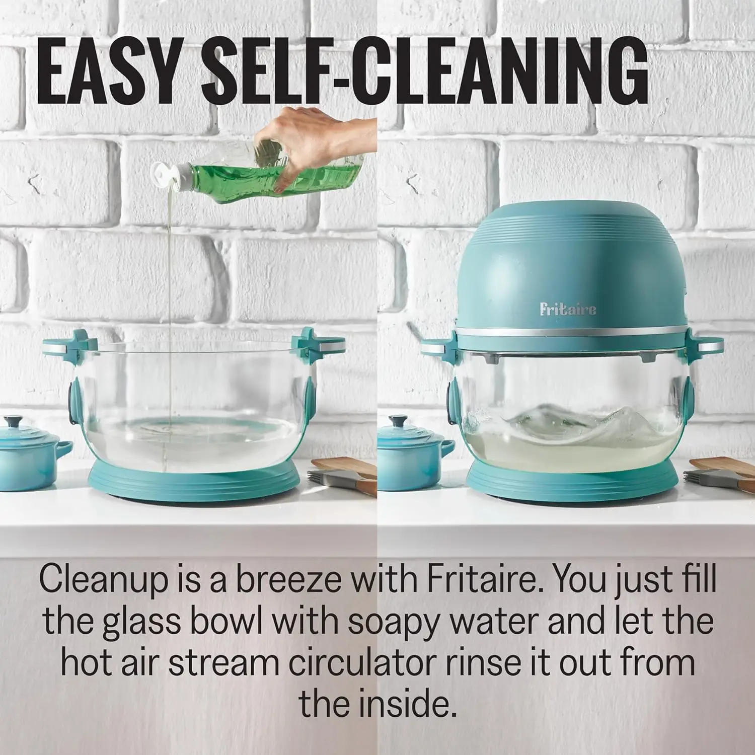 Glass AirFryer 5 Quart w/ 360 Visibility, Self-Cleaning, 400F Vortex Air Fryer for Even Cooking, BPA-Free 2