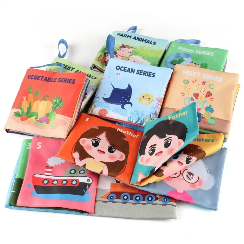 Montessori Baby Cloth Books Soft Rustle Sound Baby Quiet Books Infant Early Learning Educational Toys 0 -12 Months Baby Rattle