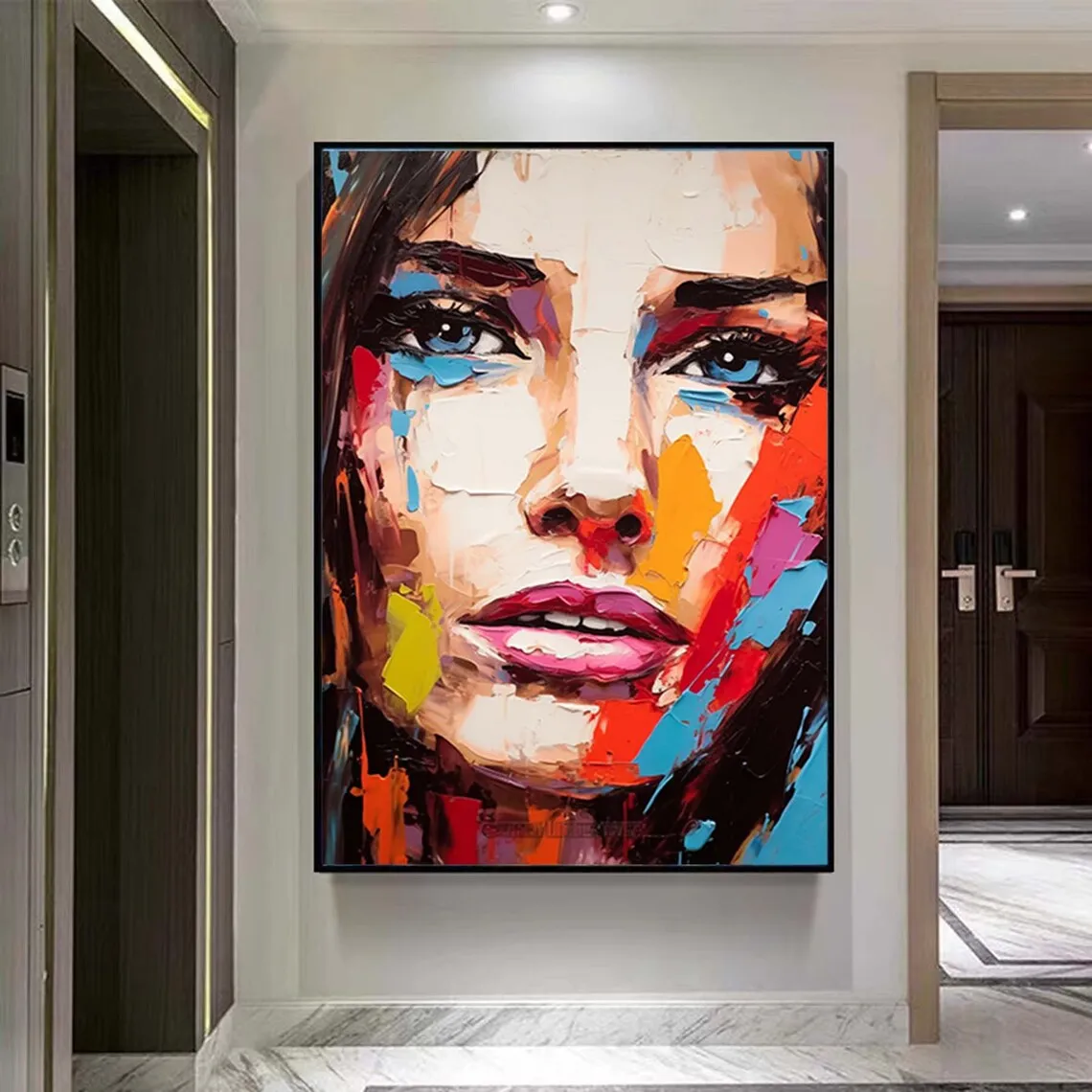 thumbnail image 1 of Pintura de chica desnuda, pintura al óleo figurativa hecha a mano, obra de arte para el hogar, pintura abstracta grande de chica pintada a mano sobre lienzo, arte de pared, 1 of 5