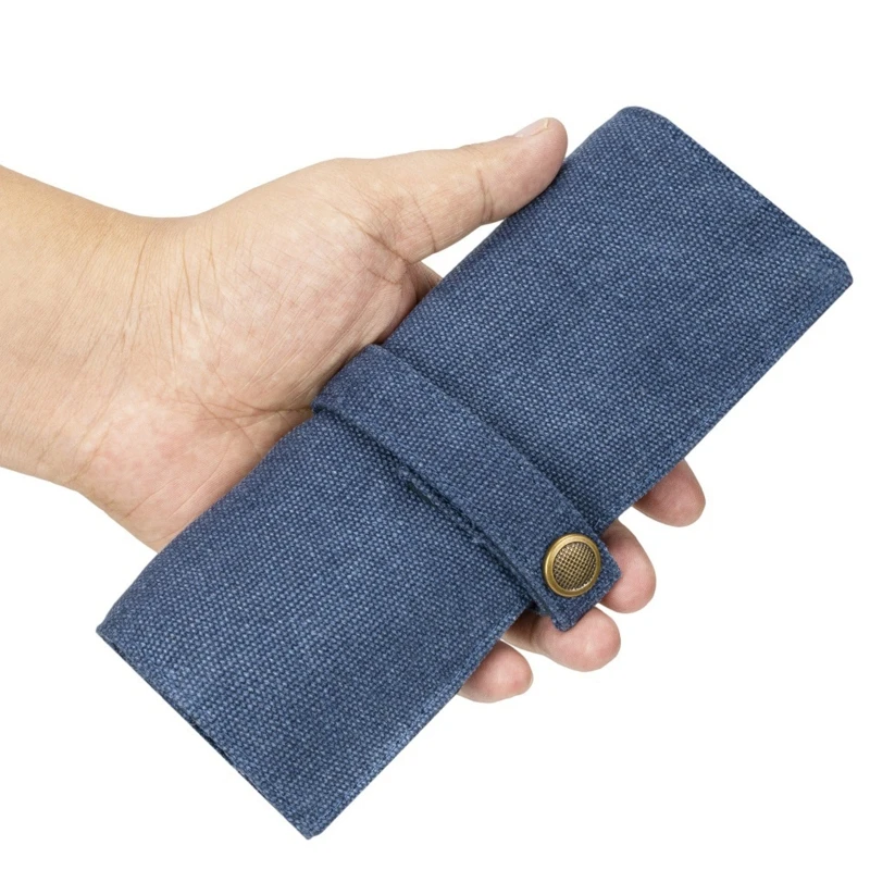 Washable Watch Storage Bag Travel Watch Protective Cover 5 Slot Buckle Fixed Anti-Slide Bag for Jewelry Storage