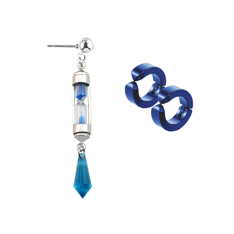 Vanitas Earrings The Case Study of Vanitas No Karte Props Hourglass Ear Clip Jewelry Gifts Ear Cuff UFO Crystal Stud Earring stud earrings,crystal earrings