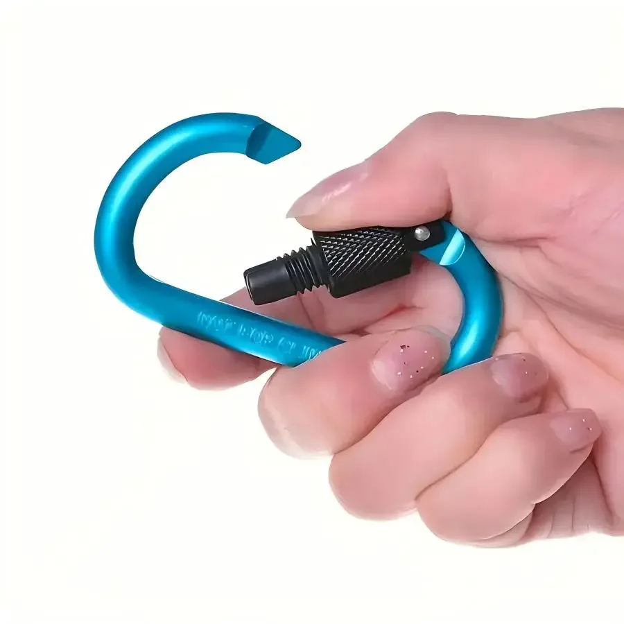 ZHUOHUA Karabinerhaken mit Schraubtor, 10 Stück 7,6 cm Aluminium-Karabiner in D-Form, Schnallenpaket, Schlüsselanhänger-Clip, Feder-Karabinerhaken-Schnalle – Detail 4