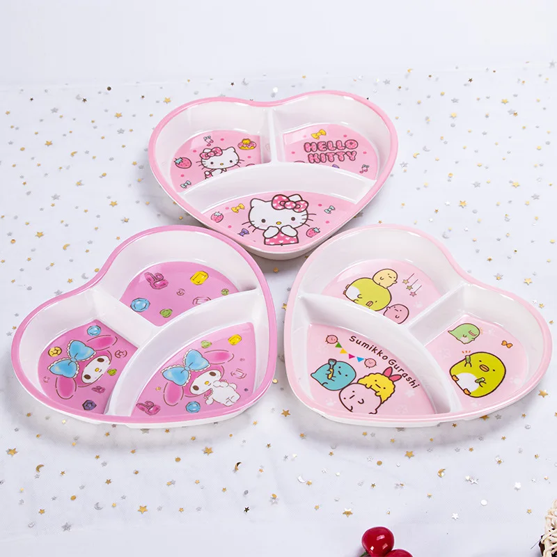 Kawaii My Melody Doraemon Kt Melamina Safe Food Grade Stoviglie Per Bambini Anime Sanrioed Carino Piatto Di Posate Resistente Alla Caduta