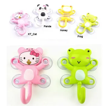 Creative Cartoon Suction Cup Hook Cute and Strong Adhesive Hook Versatile with 4 Suction Cups Wall Hook