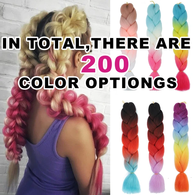 Braid Hair Blonde Pink Purple  Ombre Purple Jumbo Braid Hair -  24”synthetic Braiding - Aliexpress