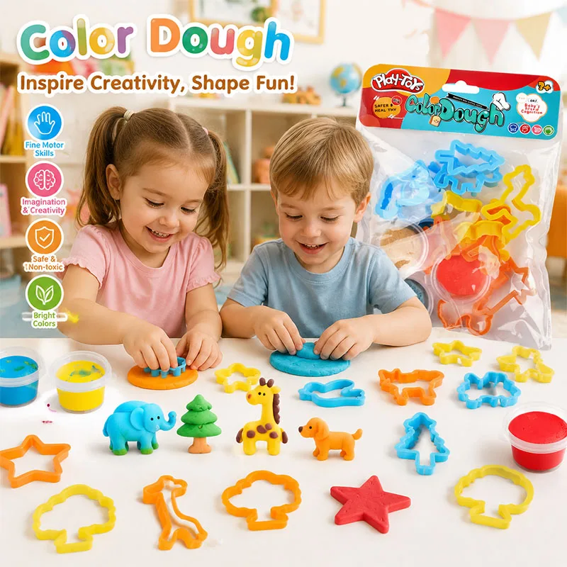 Kit di Attrezzi per Modellare l'Argilla per Bambini, Pasta Colorata con Vari Stampi, Set per Modellare l'Argilla Fai-da-Te Genitore-Figlio, Giocattolo Educativo Sensoriale per Bambine e Bambini - immagine 5