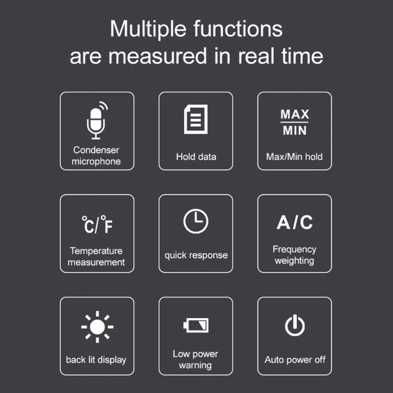 Noise Meter for Home Factory Office Noise Measure Device Portable SPL Meter 4