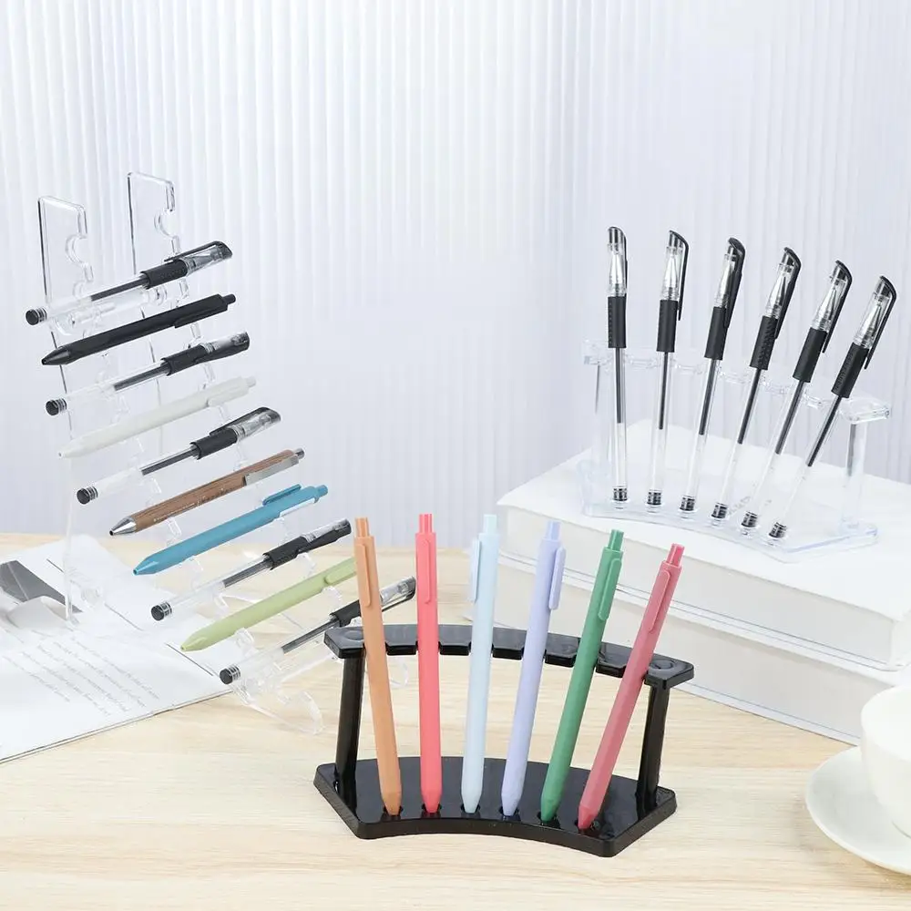Acrylic Pen Holder Display Stand Multifunctional Nail Brush Holder Makeup Brush Rack Transparent Ballpoint Pen Organizer Storage,makeup organizer,pen holder,desk organizer,pen and brush holder,desk storage rack,brush holder