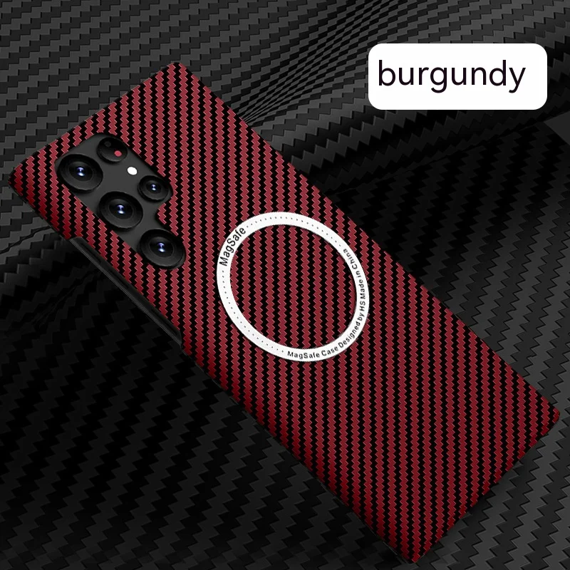 Carbon Fiber Textured Magnetic Phone Case with Shock and Wear Protection