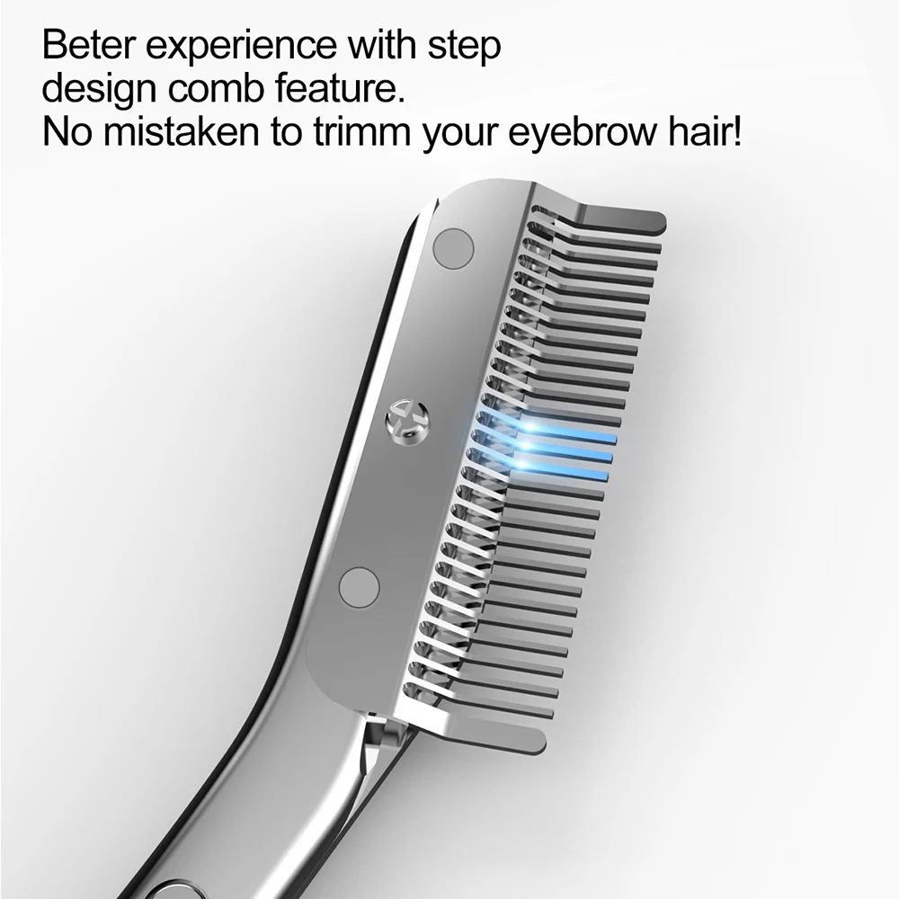 1pc Professional Eyebrow Trimmer Scissors Shaver With Comb Brush Stainless Steel Washable Brow Razor Women Beauty Makeup Tool eyebrow trimmer set eyebrow razor set eyebrow scissors eyebrow razor eyebrow trimmer