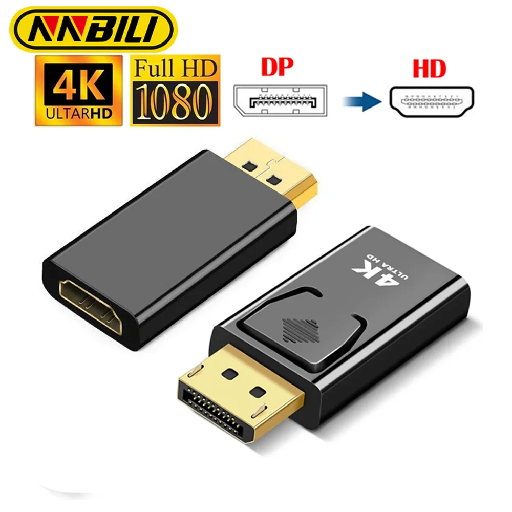 DisplayPort to HDMI Adapter 4K1080P DP Male to Female Compatible For PC TV Laptop