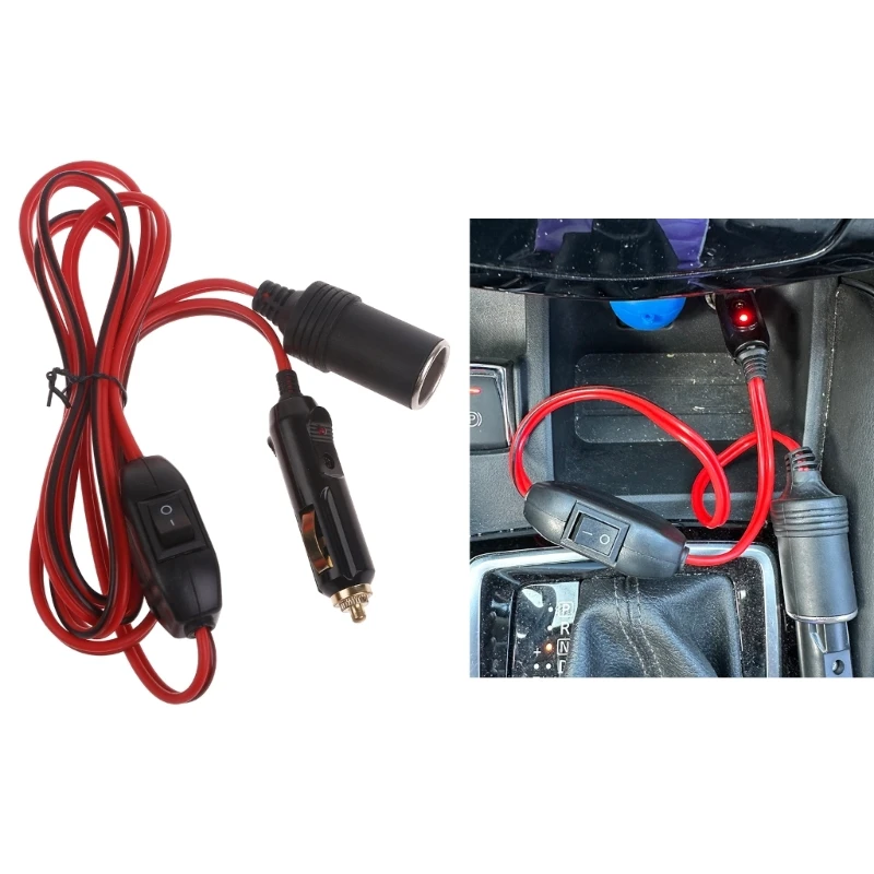 Prolunga Accendisigari Auto 12V/24V Con Interruttore E Spia Rossa – Cavo Di Estensione Da 30cm A 500cm