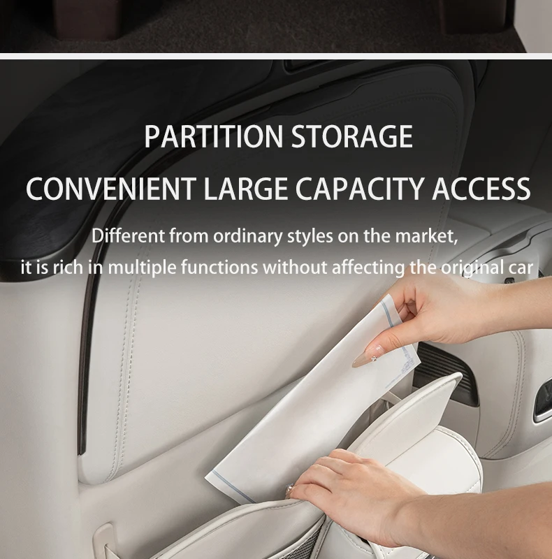 Multi functional seat anti kick pad For DENZA D9 2023-2025 Seat back tissue stor