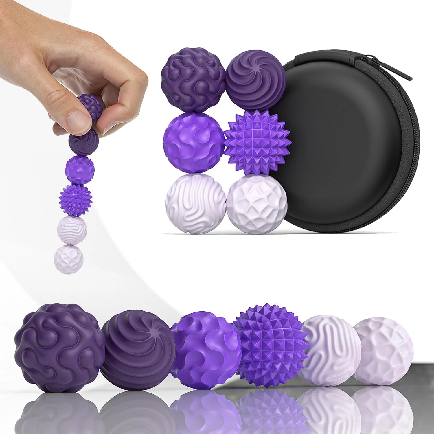 4/6/8/12pcs Magnetic Sensory Fidget Ball Toy Attracting Stress Ball Silicone Shell