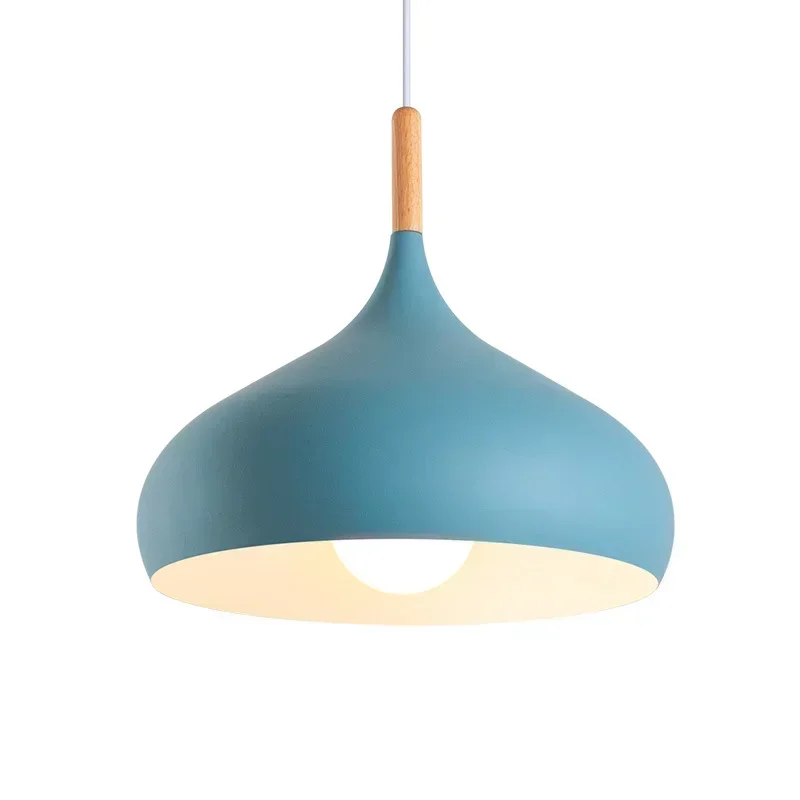 Modern Simple Macaroon Color Pendant Lights LED Hanging Lamp Lamparas Colgantes Cocina Kitchen Cafe Single Head Chandelier