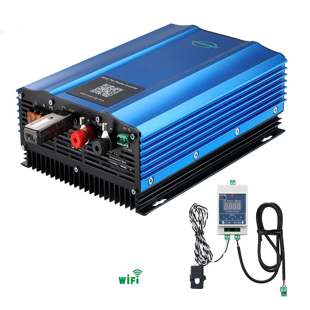 

MPPT Solar Grid Tie Inverter 1000W 1200W WI-FI DC 24V 48V to AC 220V with Limiter Sensor Optional PV/ Battery Discharge Inverter