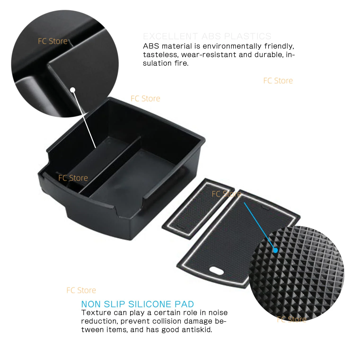 Kona Organizer per console centrale per accessori Hyundai Kona 2018-2023 Organizzatore per console centrale Organizzatore per console bracciolo - Image 3