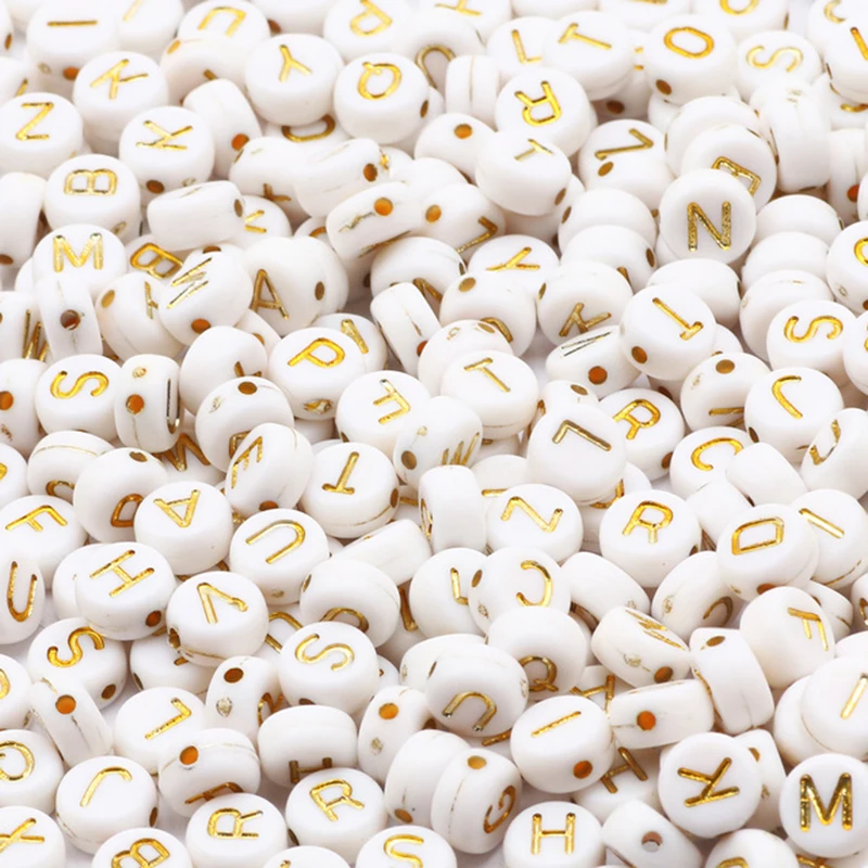 100Pcs Acrylic Flat Letter Beads Alphabet Round Smile Spacer Loose Bead For  Diy Jewelry Bracelet Charm Supplies - AliExpress
