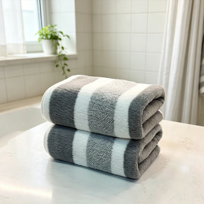 Lot de 2 serviettes microfibres à séchage rapide - Vert et Gris