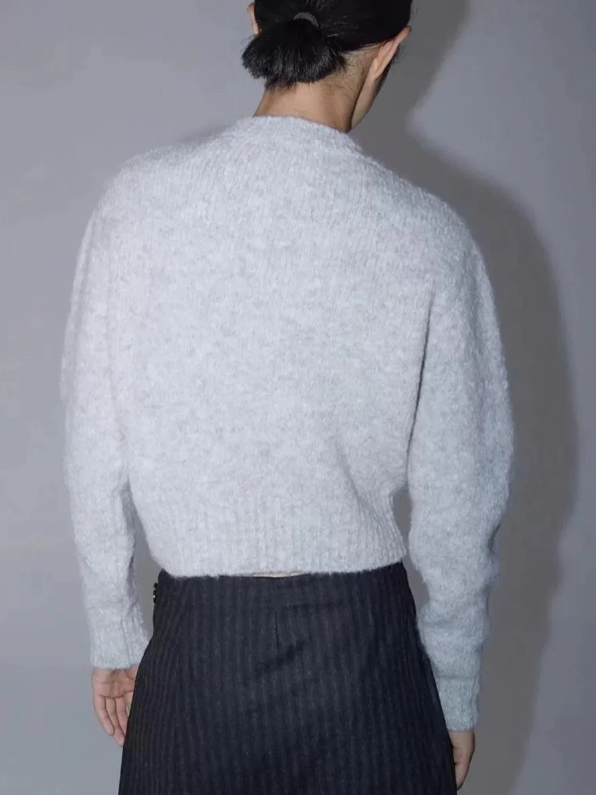 Paloma Women's Wool Blend Knitted Zipper Open Cardigan Sweater Letter Pattern Long Sve Warm Fing Faion Autumn Top