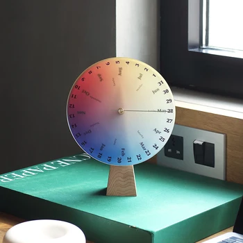 Nordic minimalista arcobaleno calendario perpetuo arredamento da scrivania moderno regalo di compleanno amici eleganti figurine da tavolo fascino colorato