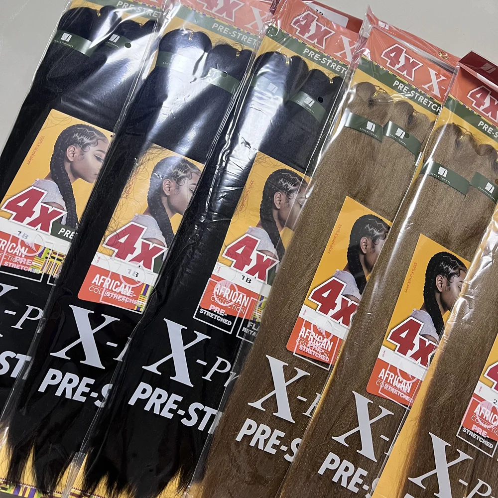 4x Sensationnel prestretched 38 inch Synthetic braiding hair braid kanekalon flame retardant for box braid and twist For Women