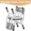Chairs 2 Pack, 3 Level Height Adjustable Toddler Chairs for Children Boys Girls Age 2-6, Plastic Kids Chair for Home Family Classroom Nursery, Grey