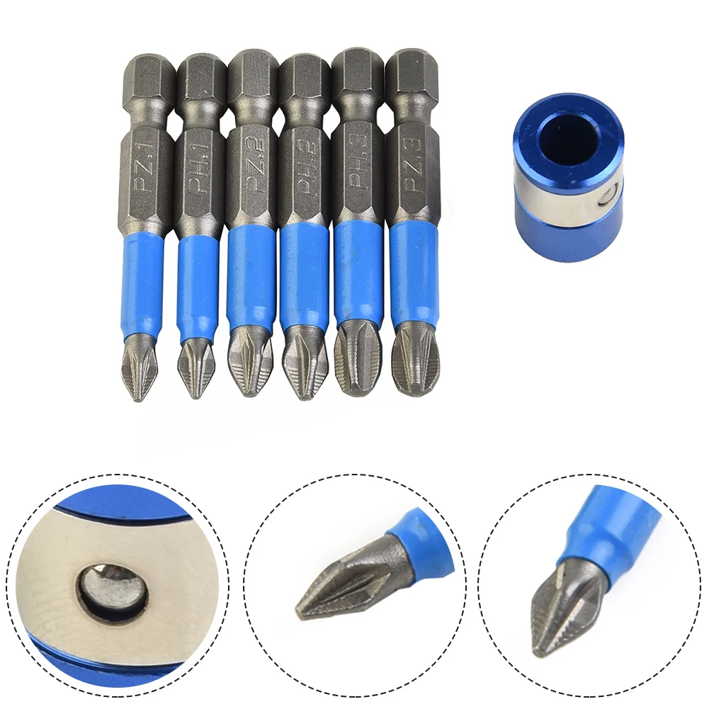

Be Prepared for Any Screwdriving Task 6Pcs Non Slip Screwdriver Bit Set with Magnetic Ring PH1 PH2 PH3 PZ1 PZ2 PZ3