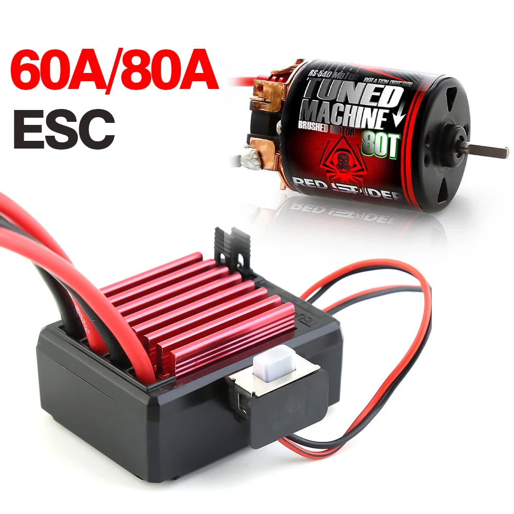Rc Car Tamiya 103bk 108bk 60a/80a Waterproof Brushed Esc With 15t/35t/55t/80t Brushed Motor For
