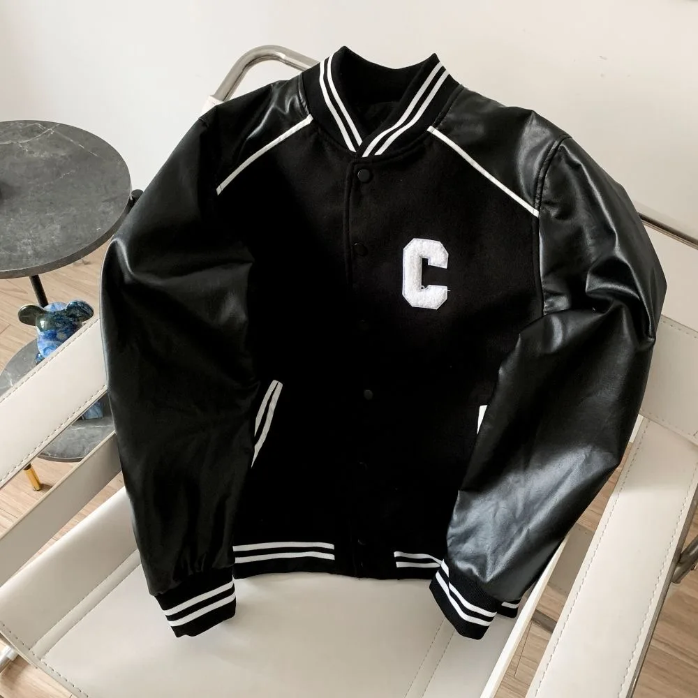 Teddy Leather Stitching C-word Wool Baseball Uniform Ce Home Letters Men's And Women's High-end Fashion Jacket 6