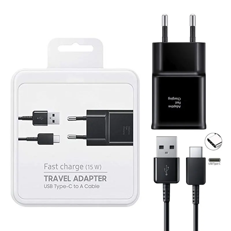 

15W Fast Charger 9V/1.67A Quick Charge Adapter Type C Cable for Galaxy A14 A34 A13 A33 A41 A71 A51 A52 A42 S8 S9 S10 Note 8 9 10