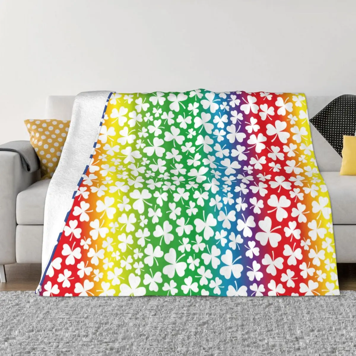 

Shamrock Leaf Green одеяла фланелевые Текстильный декор красочные дышащие тонкие пледы одеяла для дома путешествия постельные принадлежности