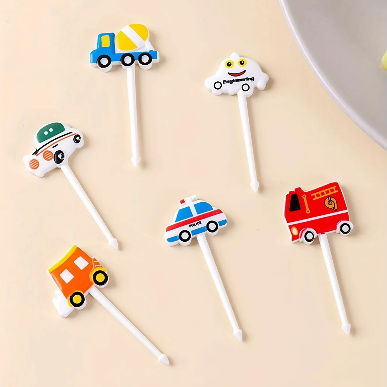 6pcs set Food Picks Cartoon Design for Toddler Children
