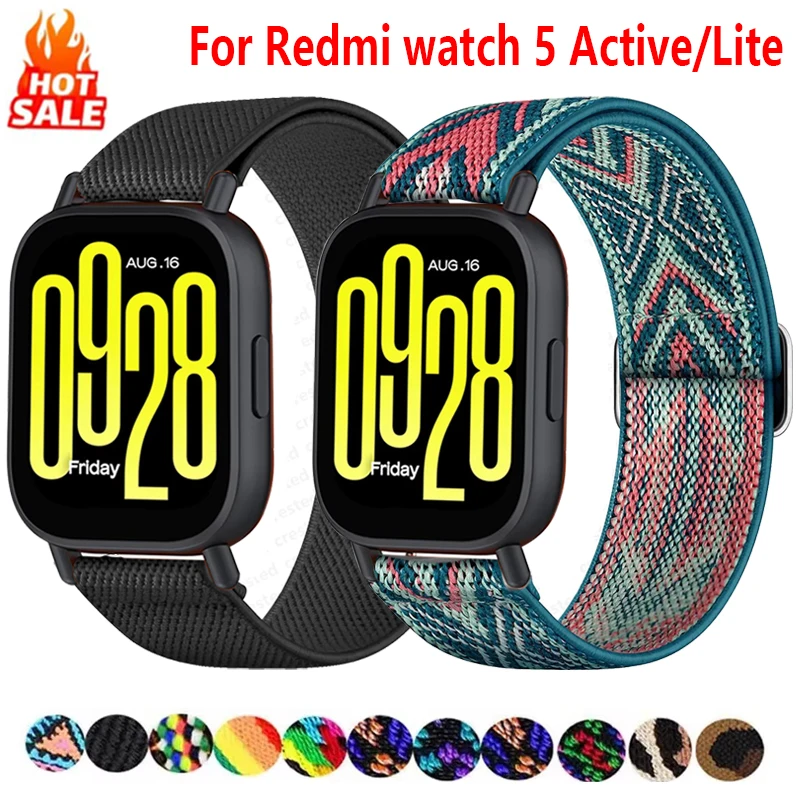 Breathable Adjustable Elastic Nylon Smartwatch Strap Bracelet