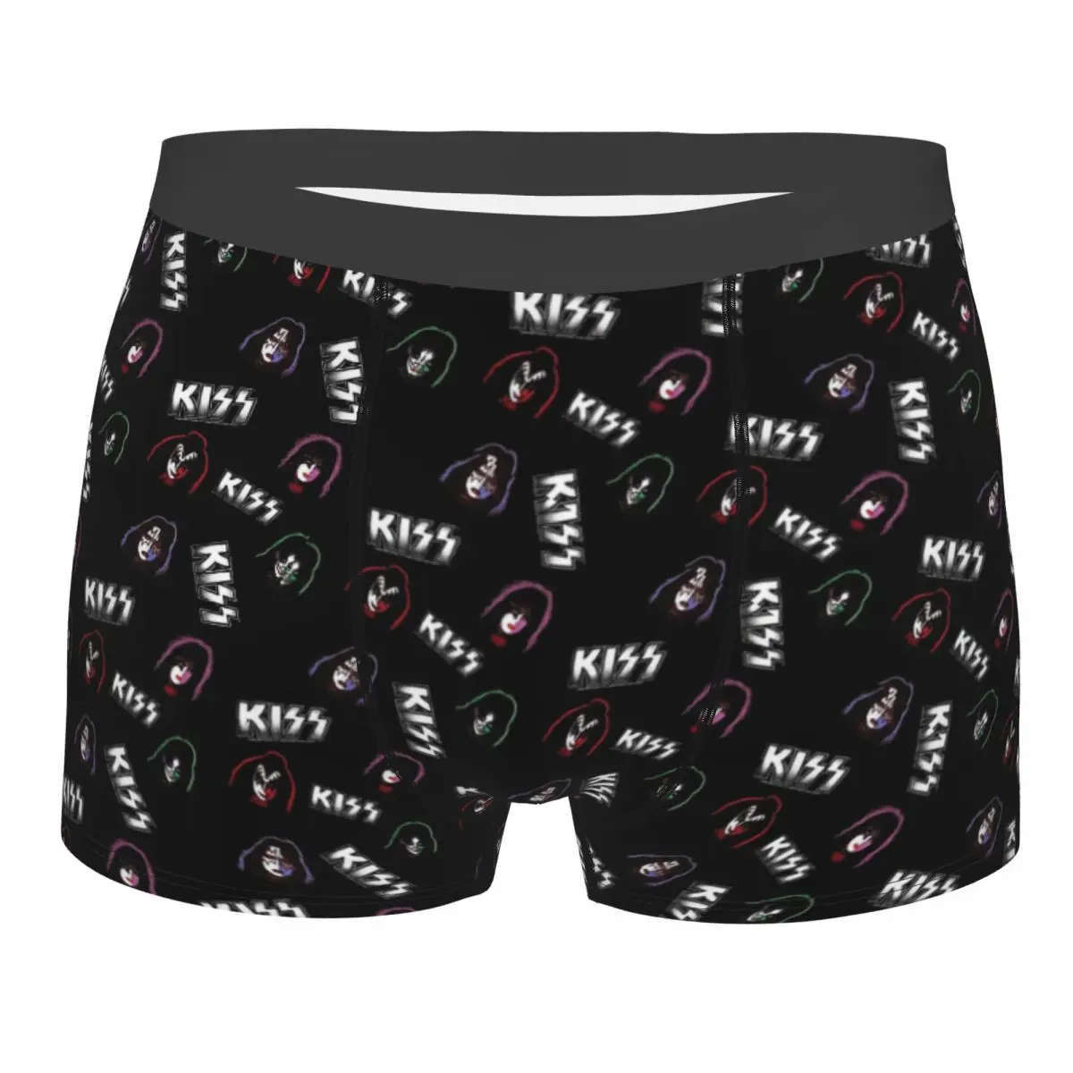 

KISS Faces And Logo Patternnd Men Printed Boxer Briefs Underpants The Demon Highly Breathable High Quality Gift Idea