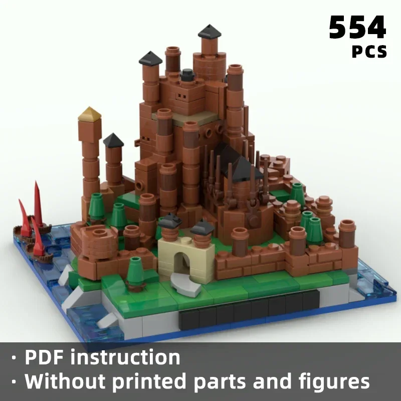 

dragon game movie castle diorama bricks keep scene of the ice blocks fire muralha fans moc toy and decoration